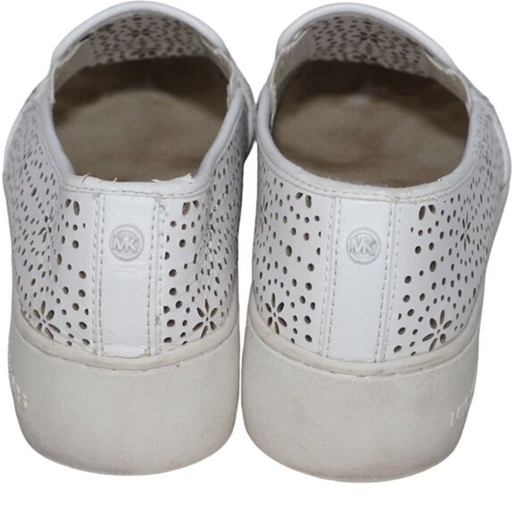 Michael Kors White 01133 Kane Perforated Slip On Sneakers, Size 8 - Picture 8 of 11